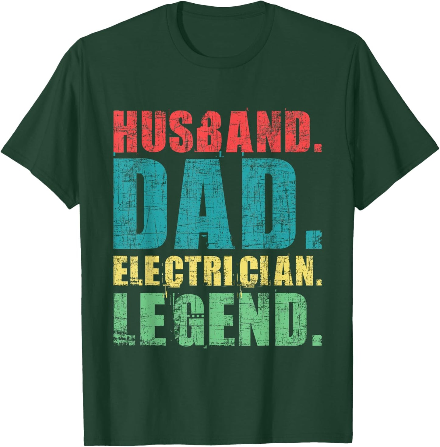 Husband Dad Electrician Legend - Electrical Worker Wireman T-Shirt - T-Shirt | Forest