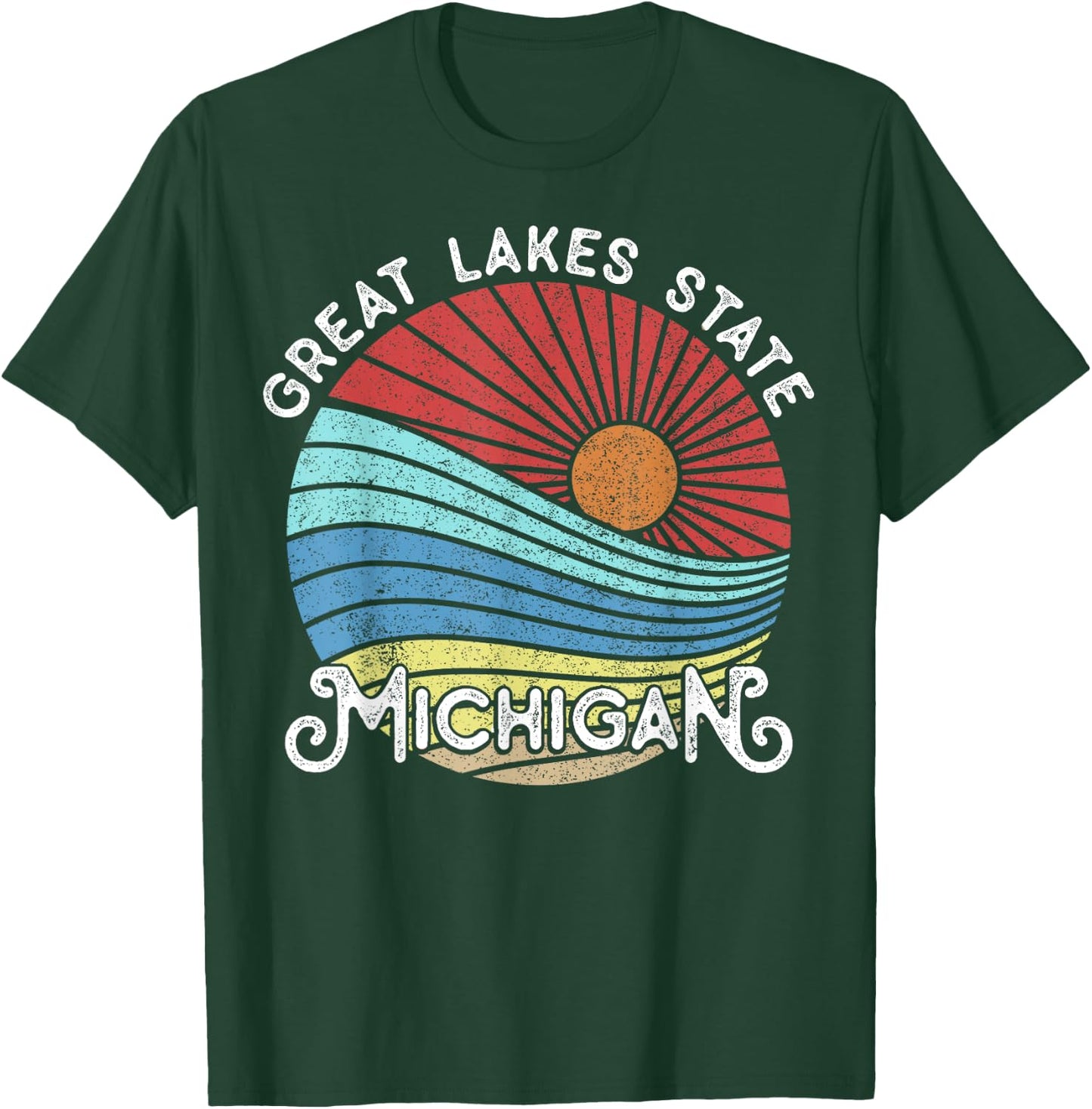Great Lakes State Michigan Yooper Michiganian Vacation T-Shirt - T-Shirt | Forest