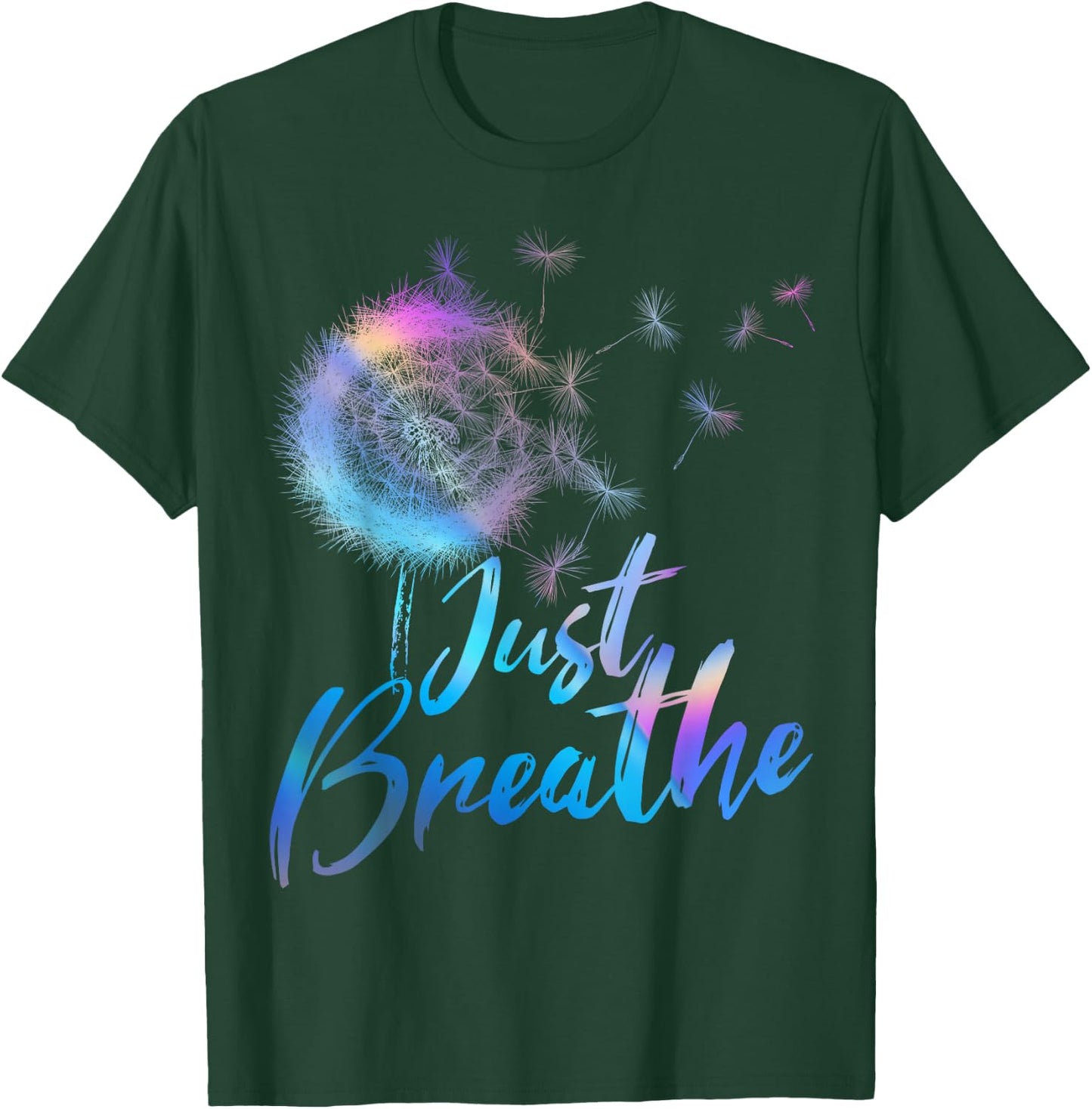 Just Breathe Dandelion Wildflower Botanical Nature Flower T-Shirt - T-Shirt | Forest