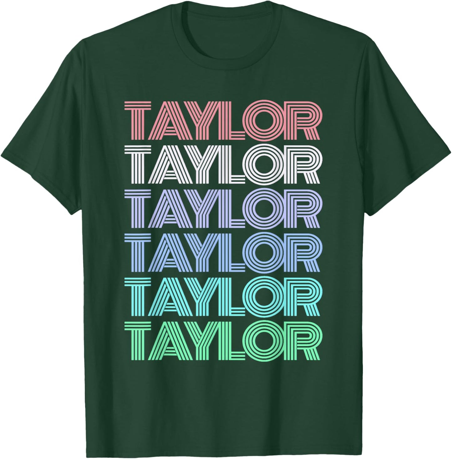 Retro TAYLOR First Name Personalized Girl Boy Groovy Bday T-Shirt - T-Shirt | Forest