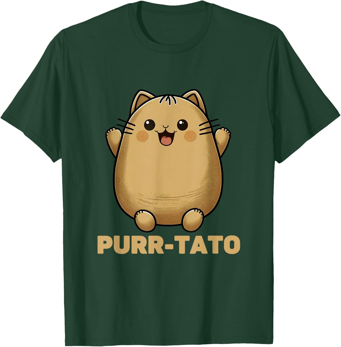 Cute Purr-Tato Potato Cat Lover Potato Lover Men Women Girls Kids T-Shirt - T-Shirt | Forest