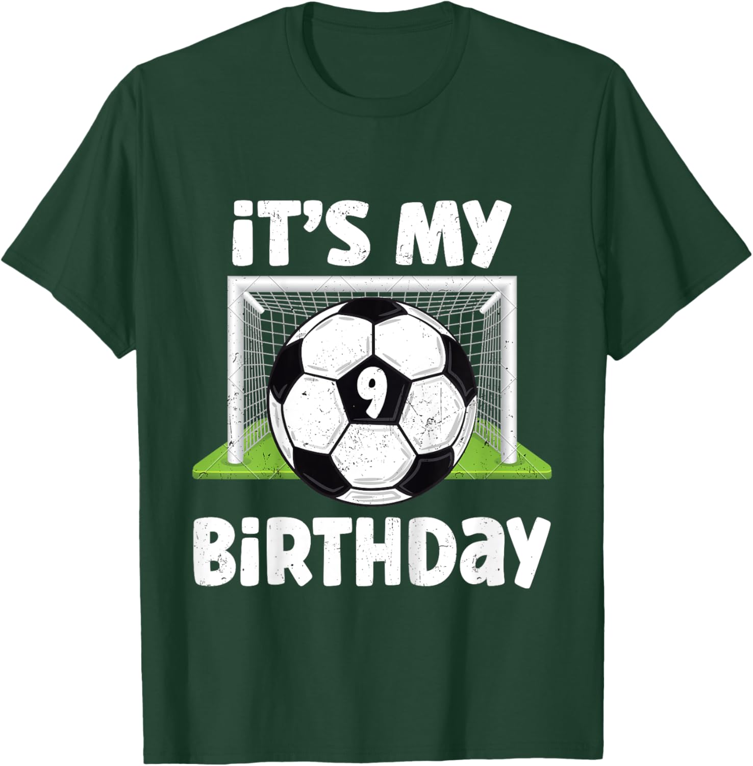 9 Years Old Soccer 9th Birthday Player Kids B-day Party T-Shirt - T-Shirt | Forest