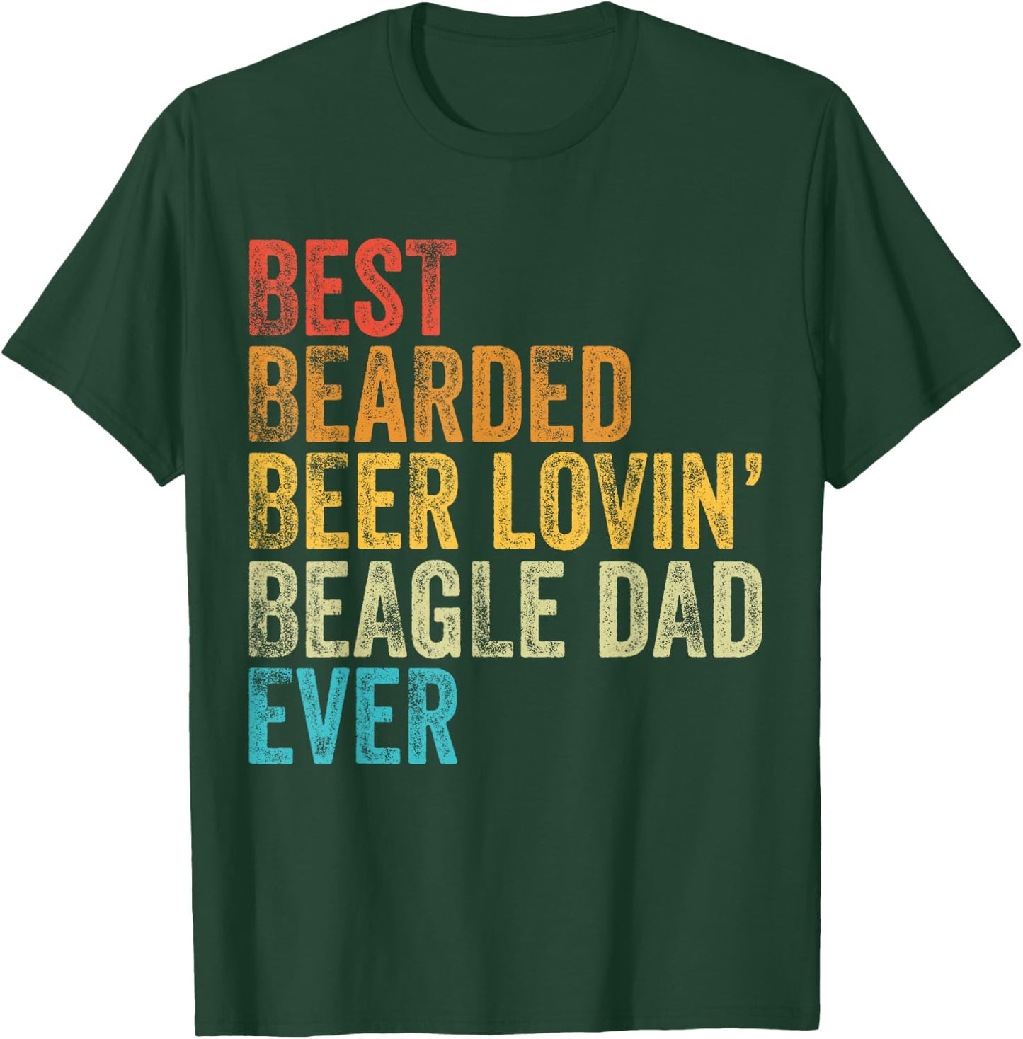 Best Bearded Beer Lovin Beagle Dad Pet Lover Dog Owner Retro Men T-Shirt - T-Shirt | Forest