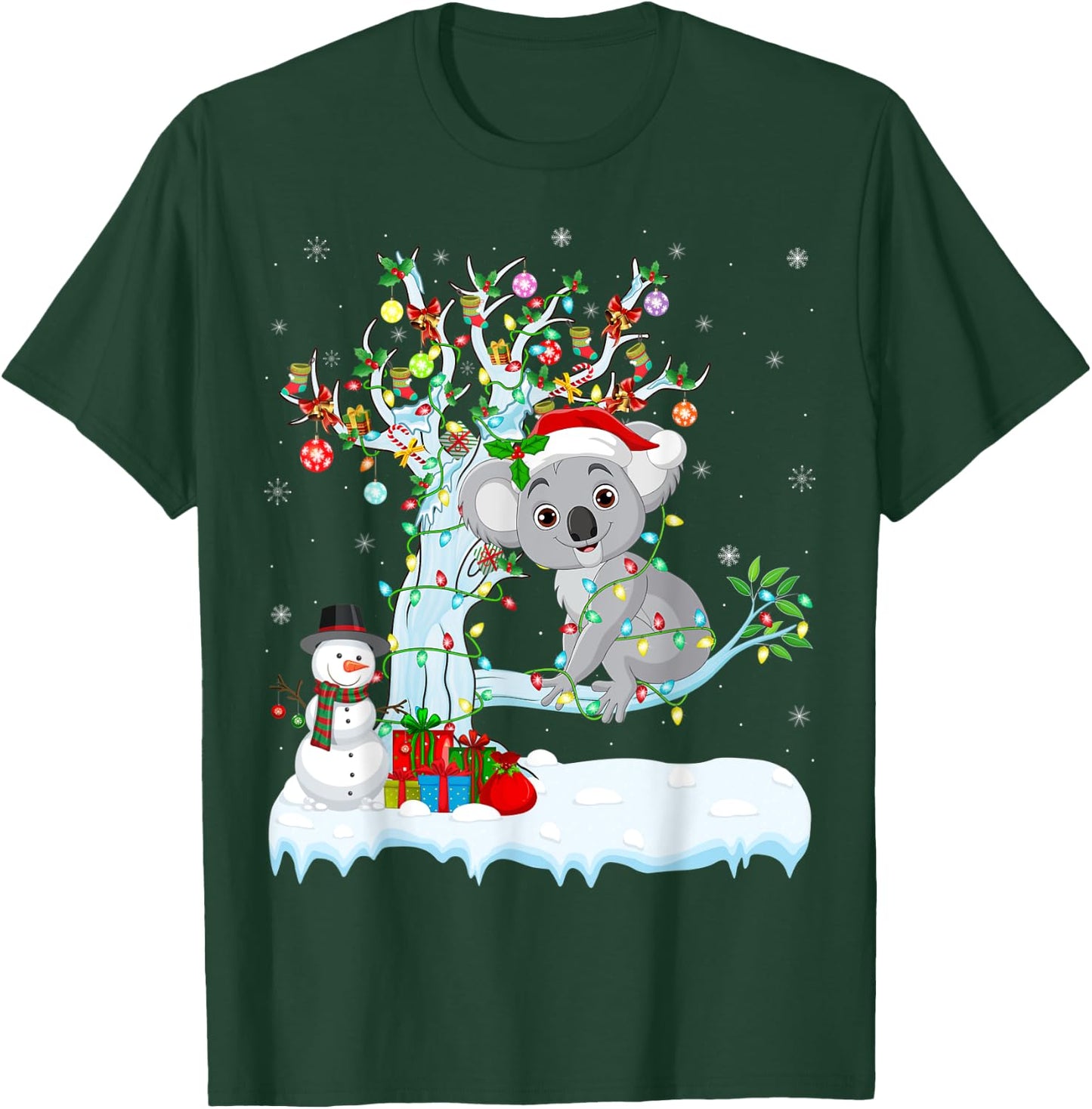 Koala Xmas Element Tree Lighting Koala Christmas T-Shirt - T-Shirt | Forest
