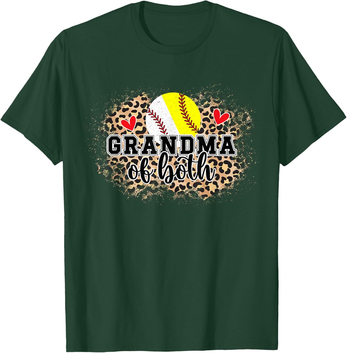 Grandma Of Both Baseball Softball Grandma T-Shirt - T-Shirt | Forest