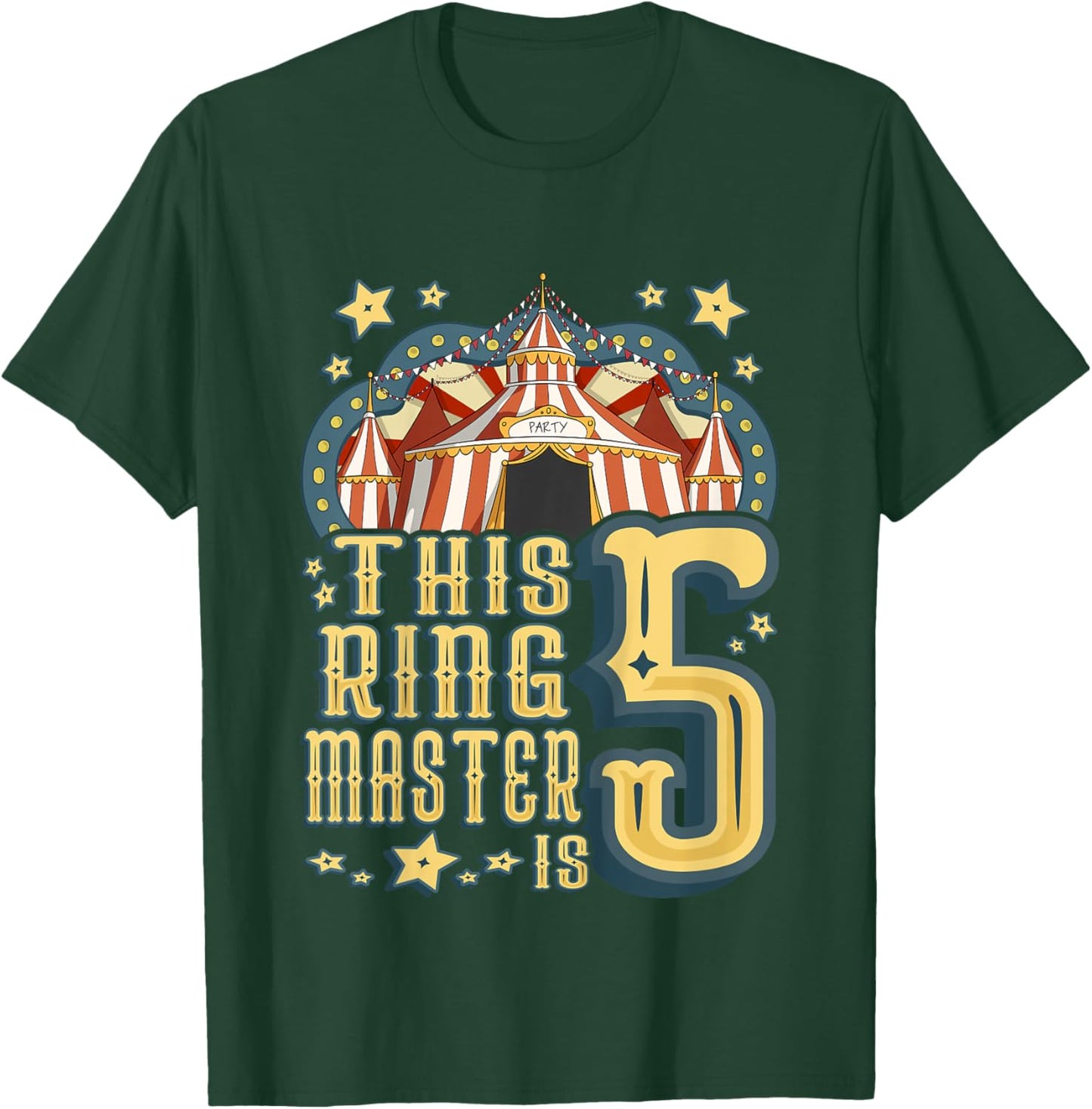Kids This Ringmaster is 5 - Vintage Circus - fifth Birthday T-Shirt - T-Shirt | Forest