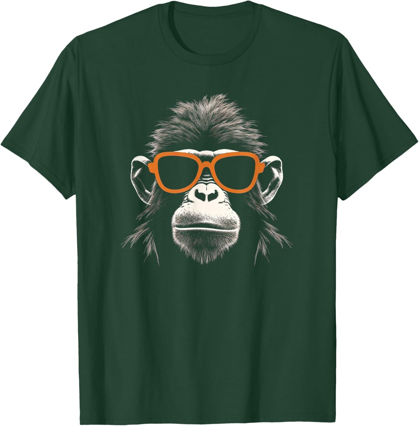 Cool Monkey With Retro Sunglasses Stencil Art Gorilla Face T-Shirt - T-Shirt | Forest