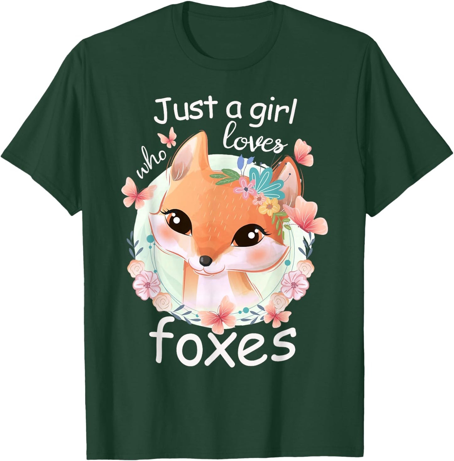 Smiling Fox - Just a Girl Who Loves Foxes T-Shirt - T-Shirt | Forest