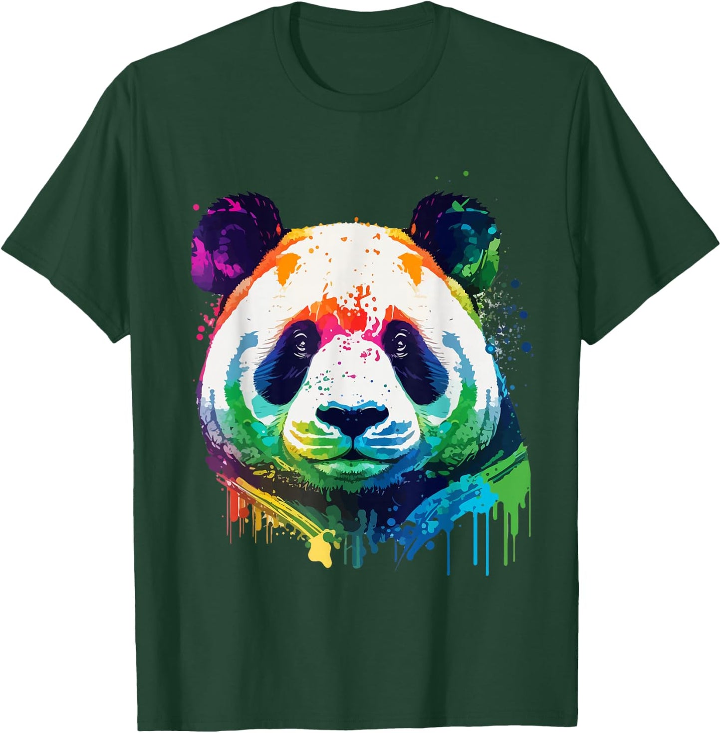 Panda Colorful Pop Art Splash Art Tie Dye Rainbow T-Shirt - T-Shirt | Forest