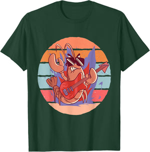 Rock Lobster Music Lover Musical Lobster Guitar Playing T-Shirt - T-Shirt | Forest