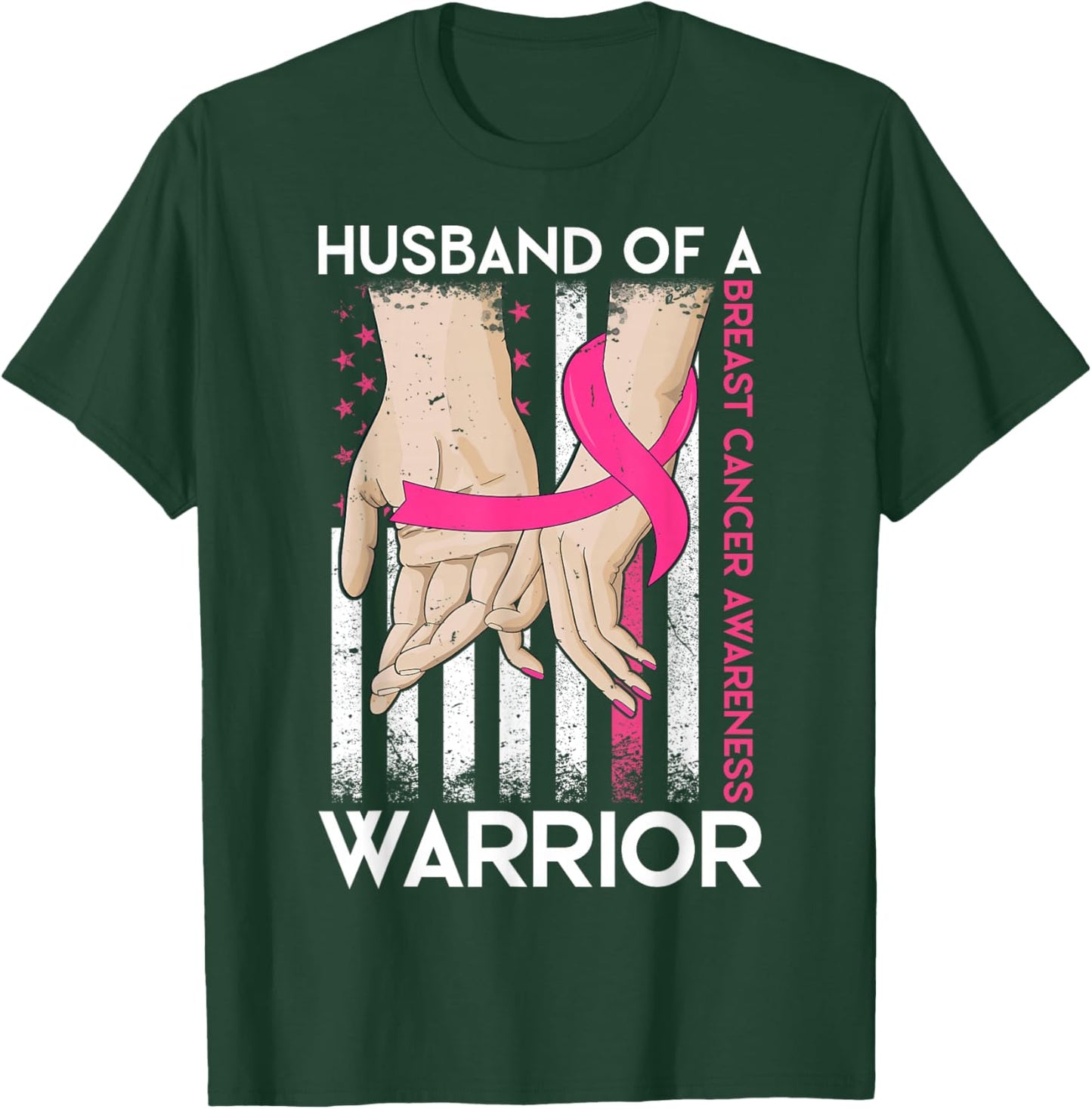 Husband Of A Warrior Breast Cancer Awareness Support Squad T-Shirt - T-Shirt | Forest