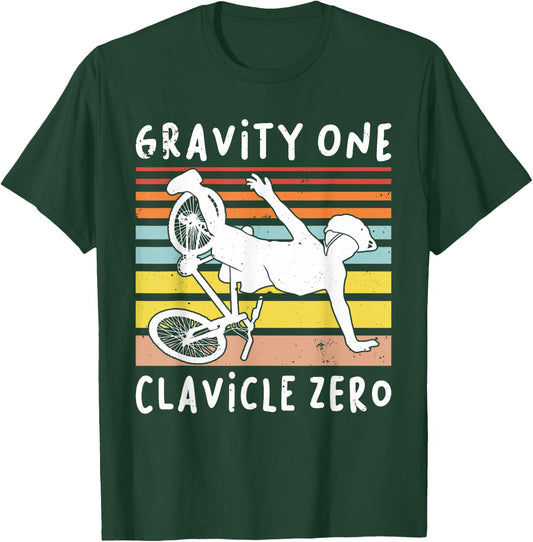 BROKEN COLLARBONE: Clavicle Zero, Cycling, Biker, Bike T-Shirt - T-Shirt | Forest