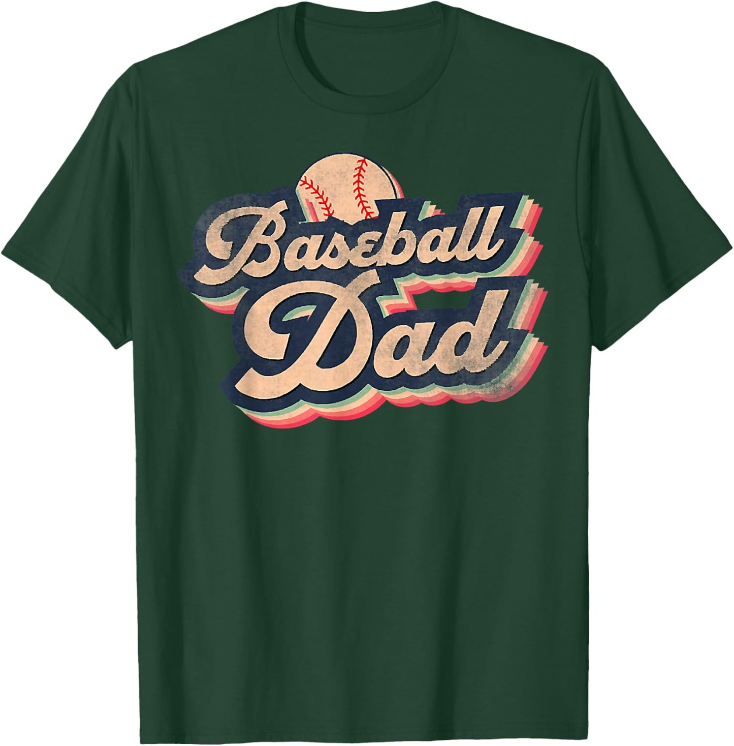Retro Vintage Baseball Dad, T-Ball Dad, Ball Fathers Day T-Shirt - T-Shirt | Forest