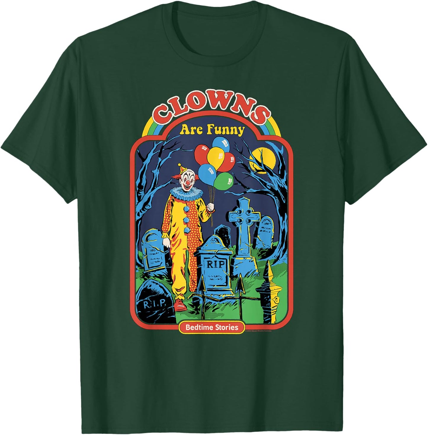 Steven Rhodes Clowns are Funny Graveyard Retro Dark Humor T-Shirt - T-Shirt | Forest