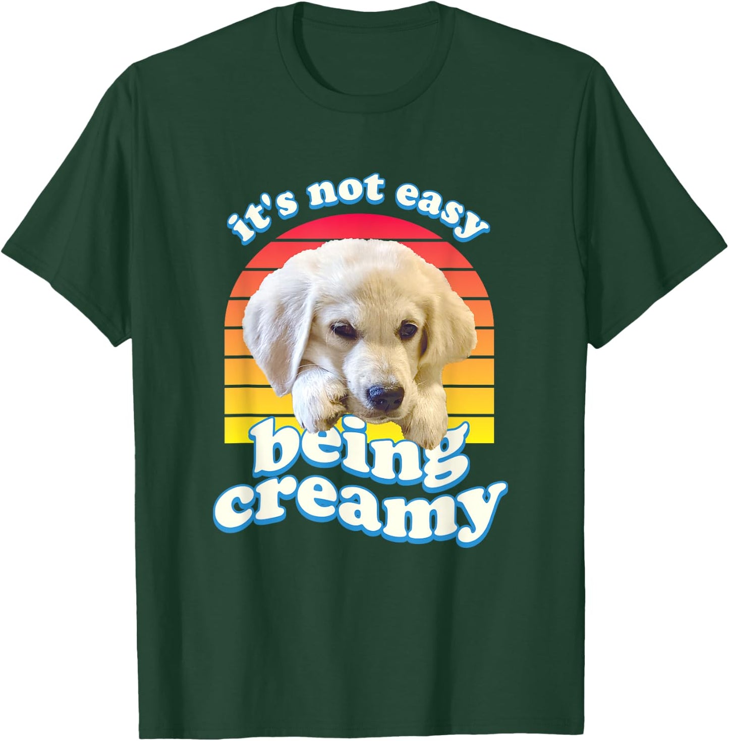 English Cream Golden Retriever Funny ECGR Puppy Vintage 80's T-Shirt - T-Shirt | Forest
