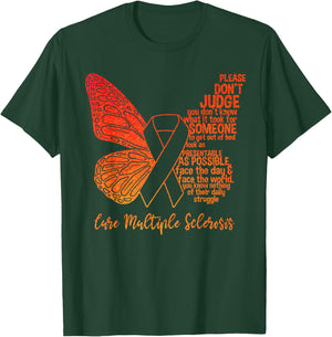 MS Awareness | Butterfly Multiple Sclerosis Awareness T-Shirt - T-Shirt | Forest