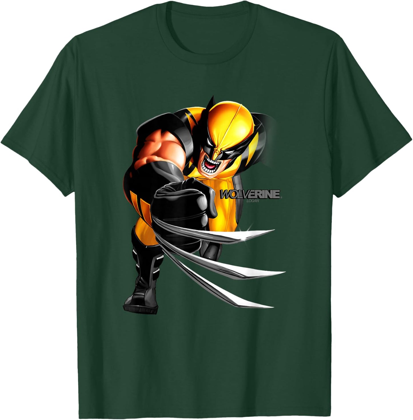 Marvel Wolverine Classic Ferocious Logan Claw Portrait T-Shirt - T-Shirt | Forest