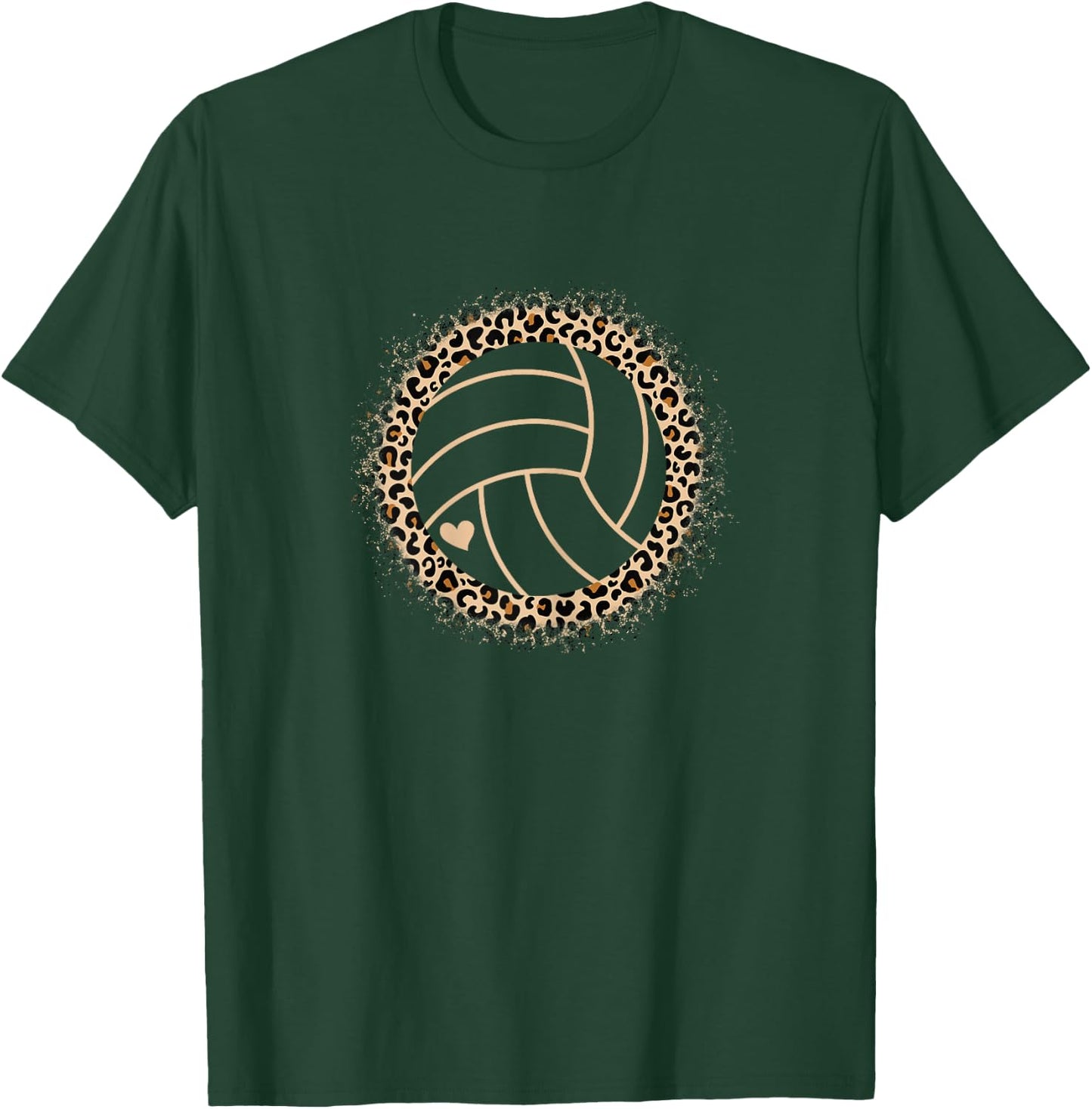 Cute Volleyball Leopard Print Women Girls Volleyball Lover T-Shirt - T-Shirt | Forest