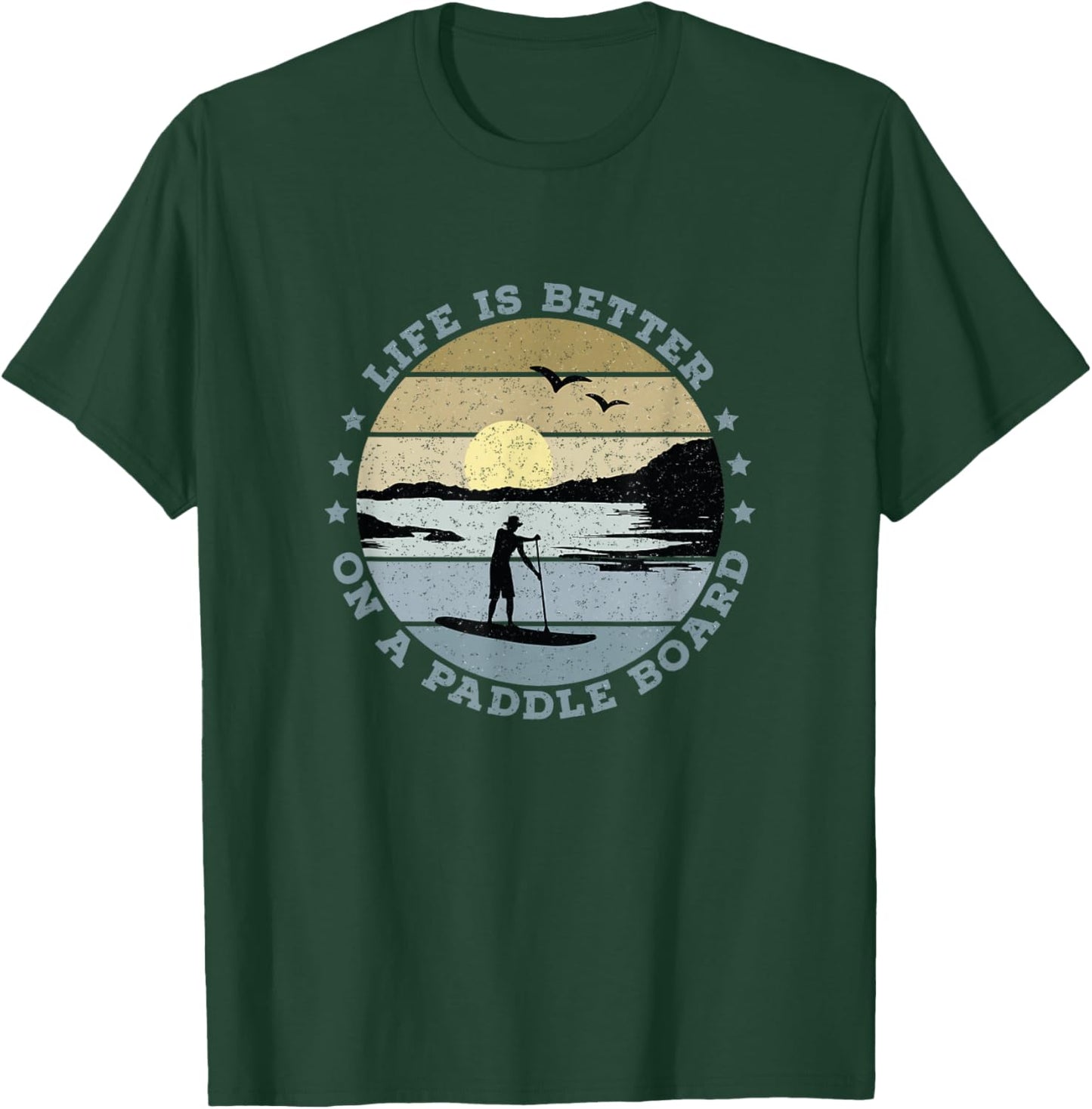 SUP - Life is better on a paddle board (Men) T-Shirt - T-Shirt | Forest