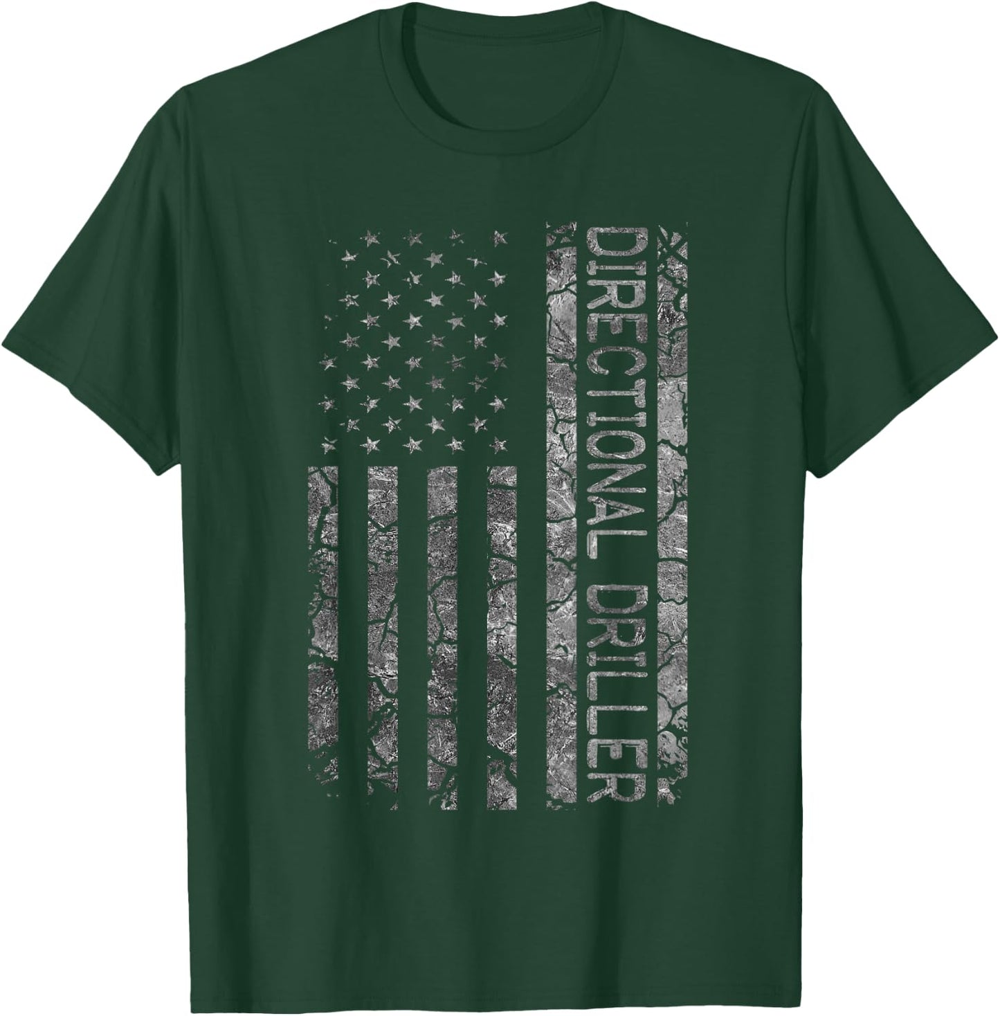 American Flag Job Title Worker Funny Directional Driller Men T-Shirt - T-Shirt | Forest