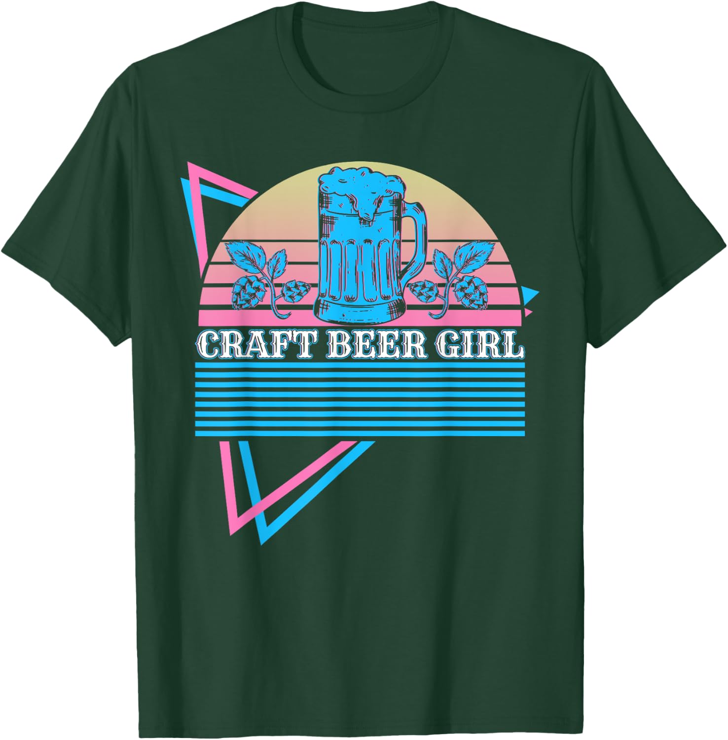 Craft Beer Girl Retro Craft Beer Girl T-Shirt - T-Shirt | Forest