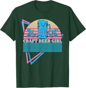 Craft Beer Girl Retro Craft Beer Girl T-Shirt - T-Shirt | Forest