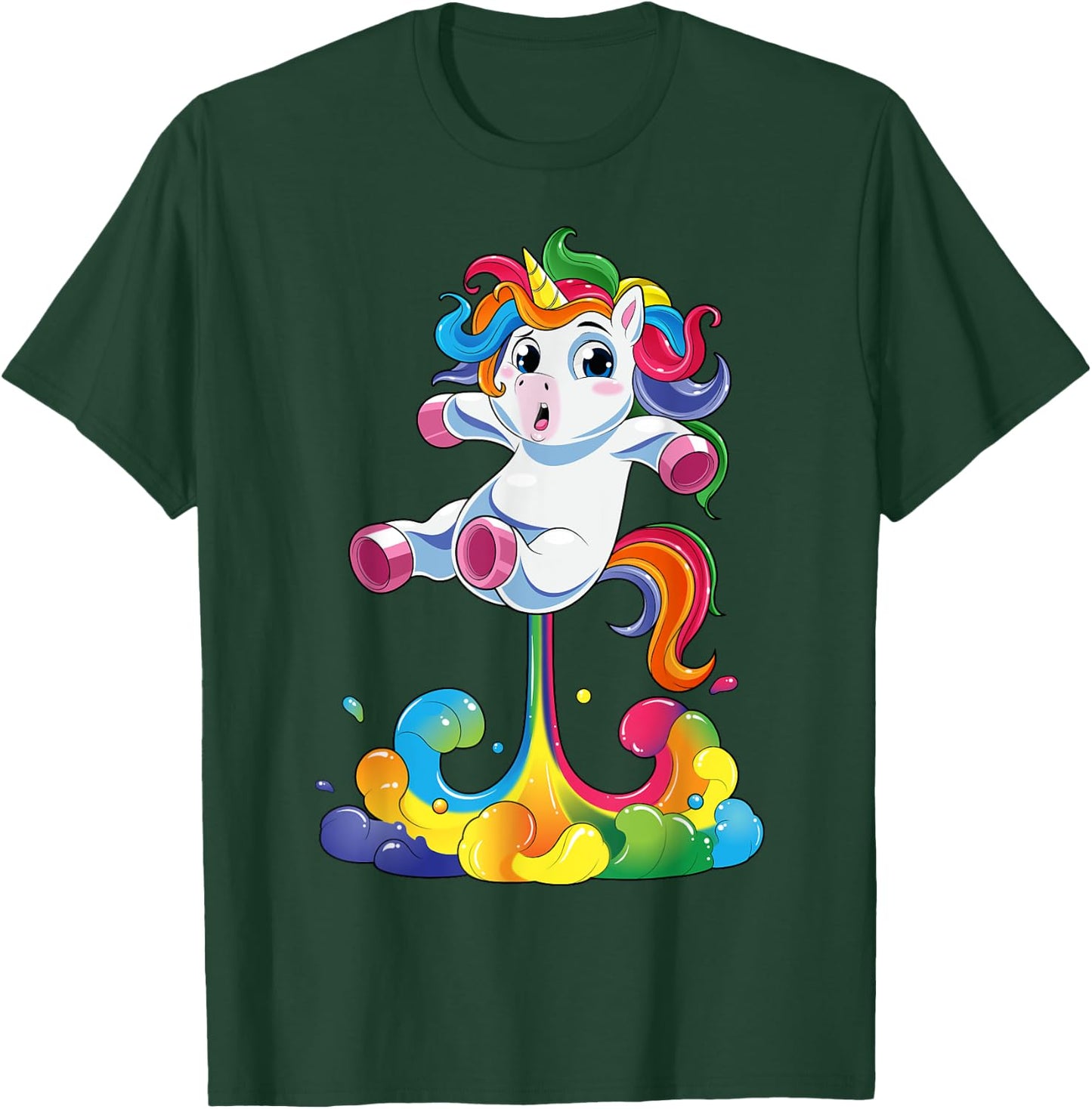 Unicorn Shirt Funny Magical Fart Unicorn Farting Rainbow T-Shirt - T-Shirt | Forest