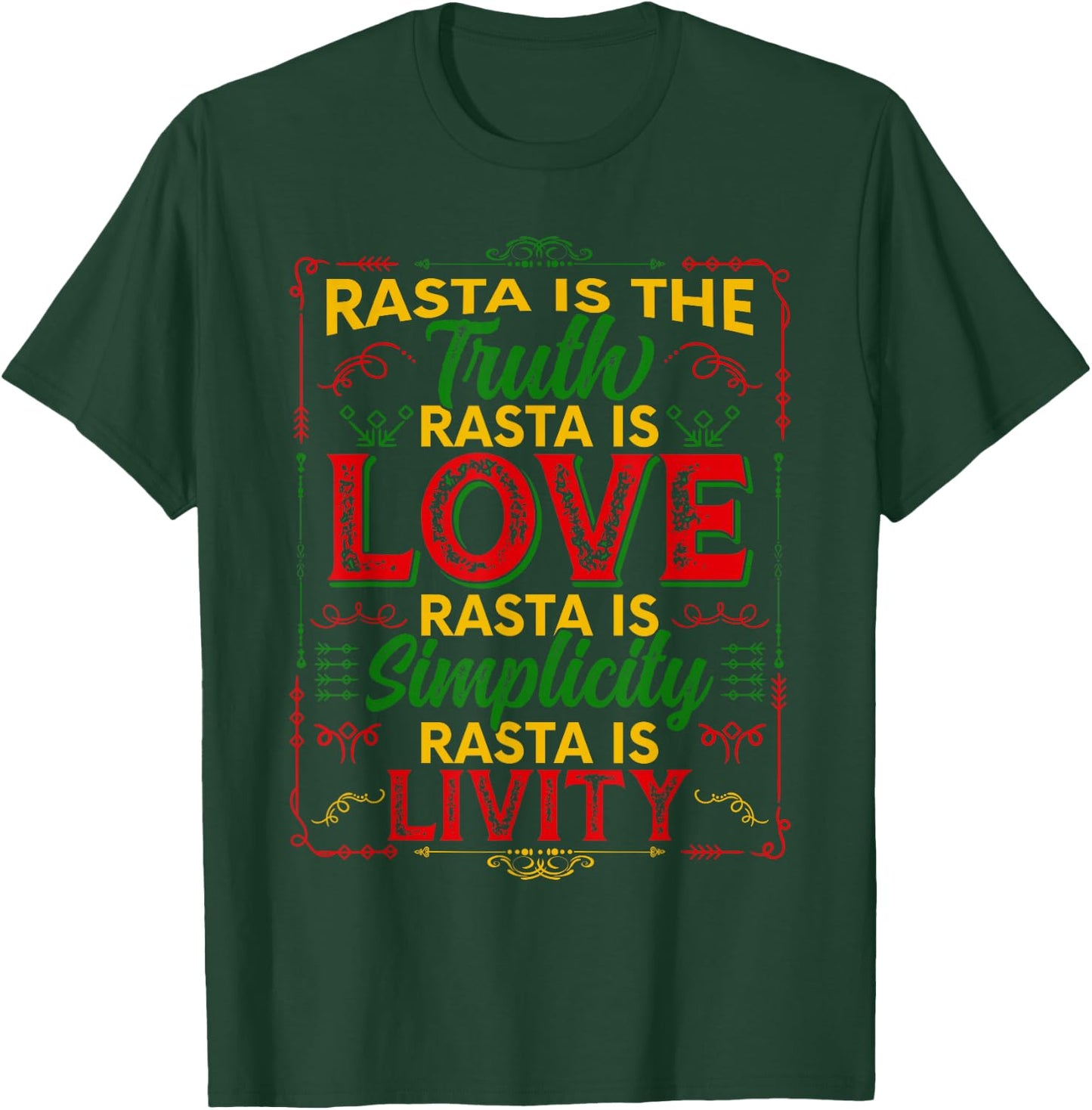 Rasta is The Truth Rasta is Love Rasta T-Shirt - T-Shirt | Forest