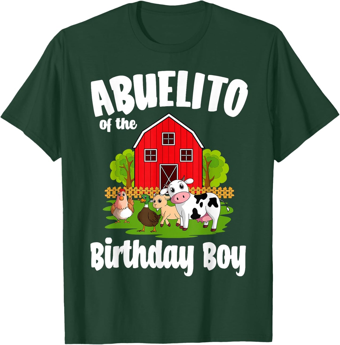 Abuelito Of The Birthday Boy Farm Animal Bday Party T-Shirt - T-Shirt | Forest