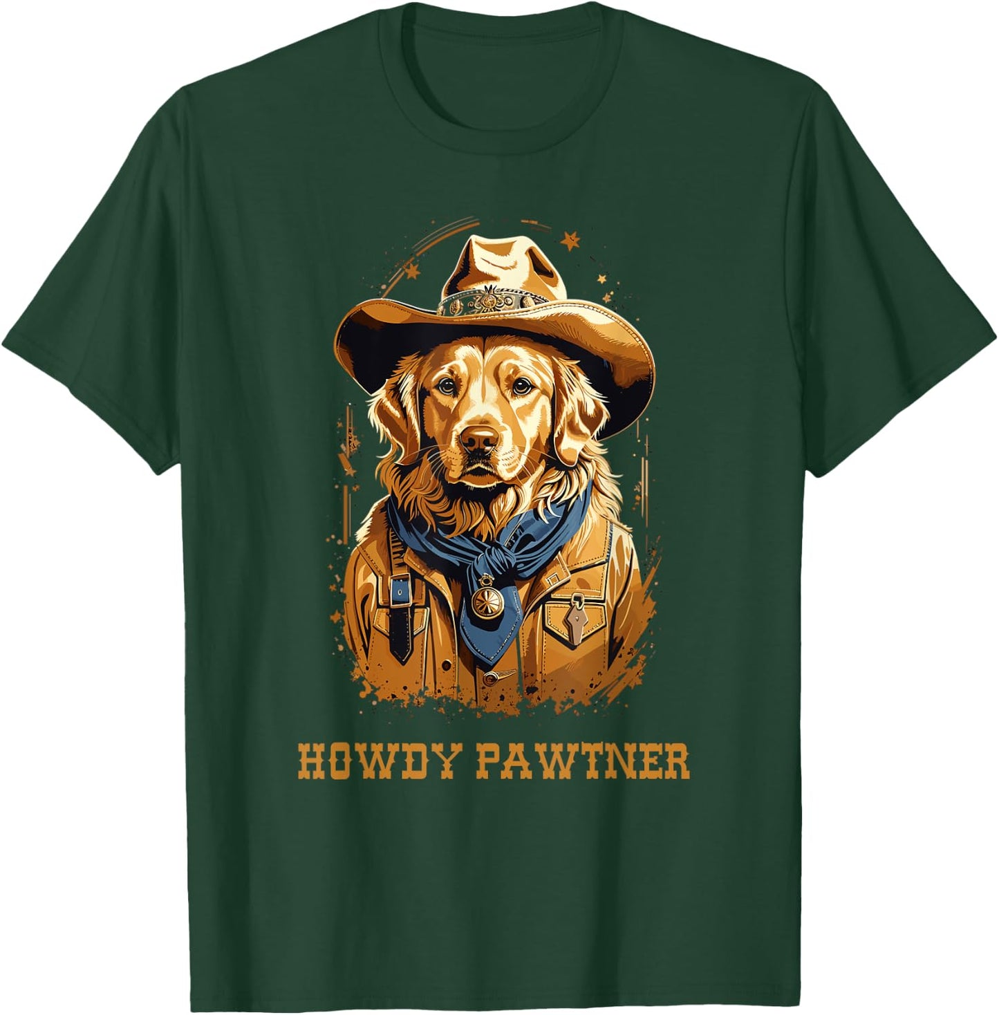 Cute Cowboy Cowgirl Golden Retriever Dog Pun T-Shirt - T-Shirt | Forest