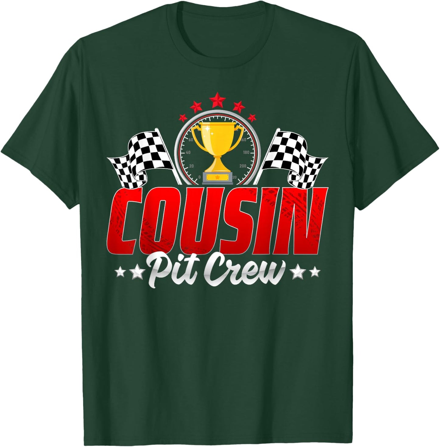 Pit Crew Cousin Racing Car Family Birthday Party Men Women T-Shirt - T-Shirt | Forest
