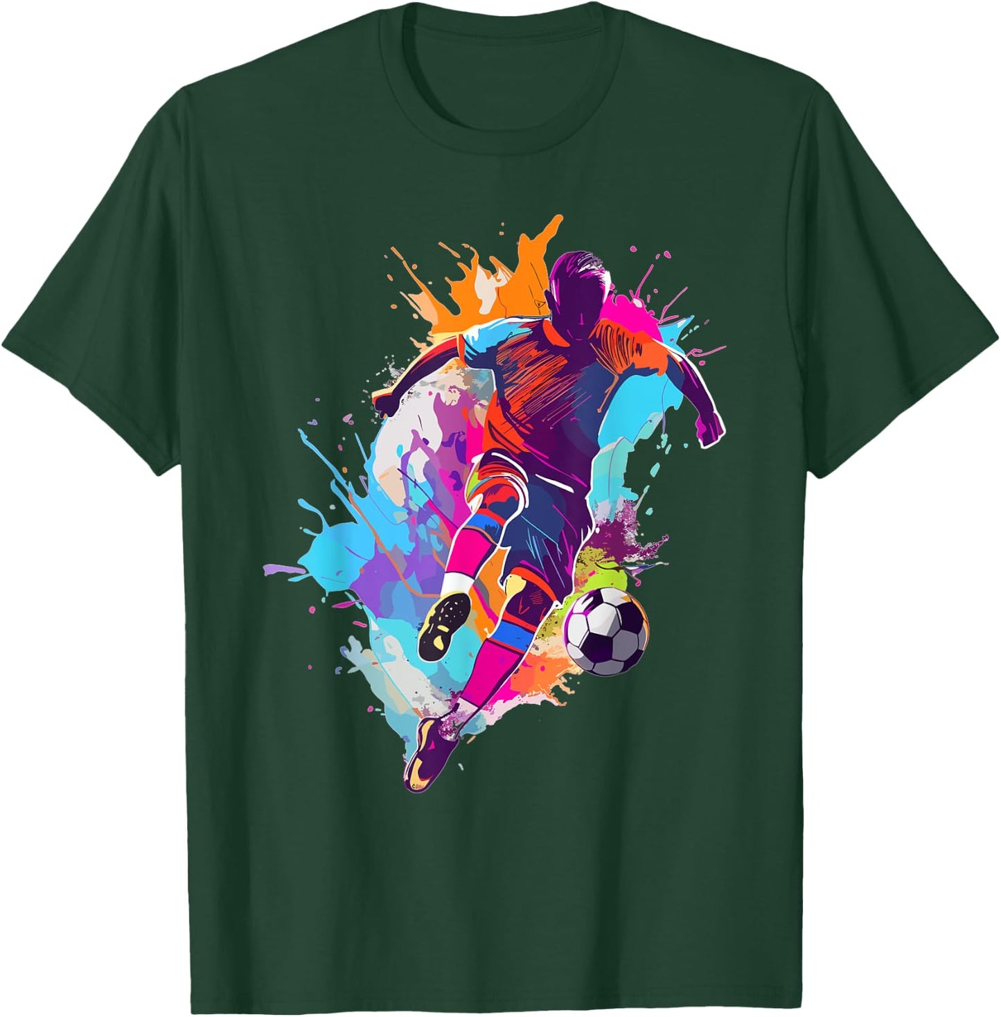 Soccer player Paint splash T-Shirt - T-Shirt | Forest