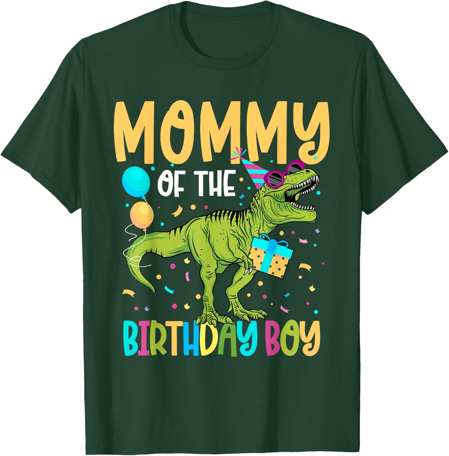 Mommy of The Birthday Boy Family Matching Dinosaur Squad T-Shirt - T-Shirt | Forest