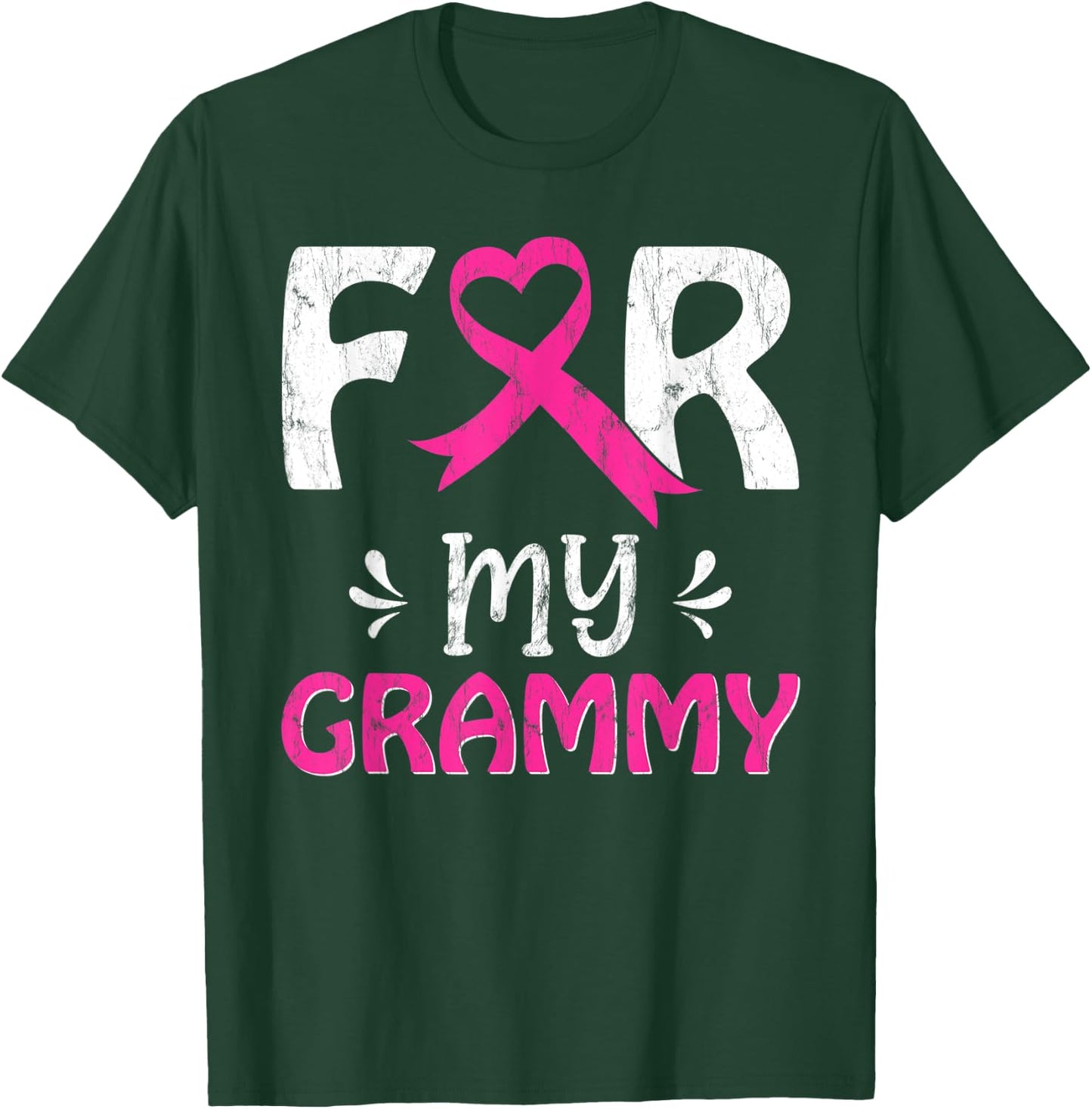 Pink Ribbon For My Grammy Breast Cancer Awareness Day T-Shirt - T-Shirt | Forest