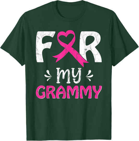 Pink Ribbon For My Grammy Breast Cancer Awareness Day T-Shirt - T-Shirt | Forest