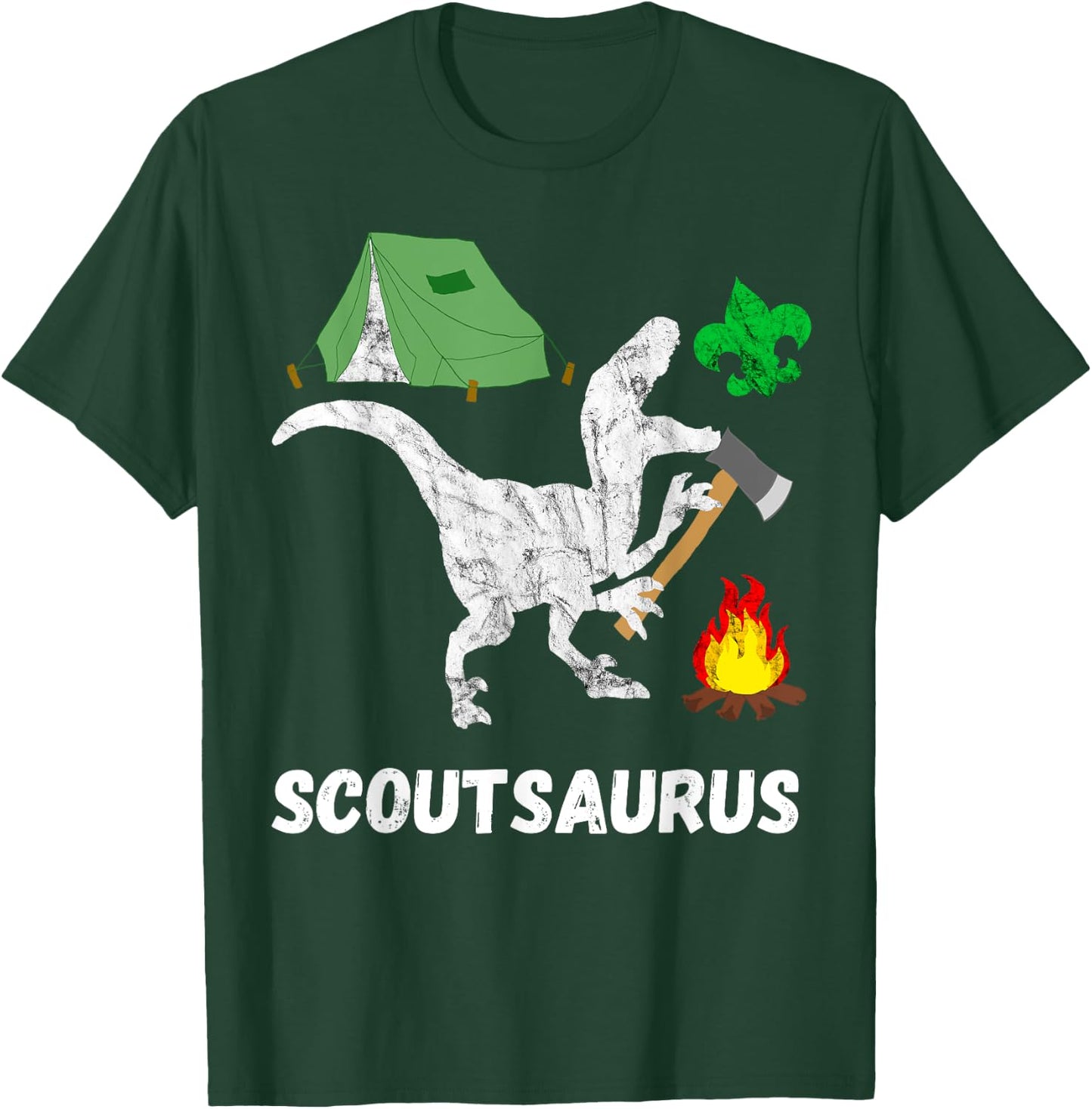 Scout Dinosaur Scout Dino Funny Camper T-Rex T-Shirt - T-Shirt | Forest