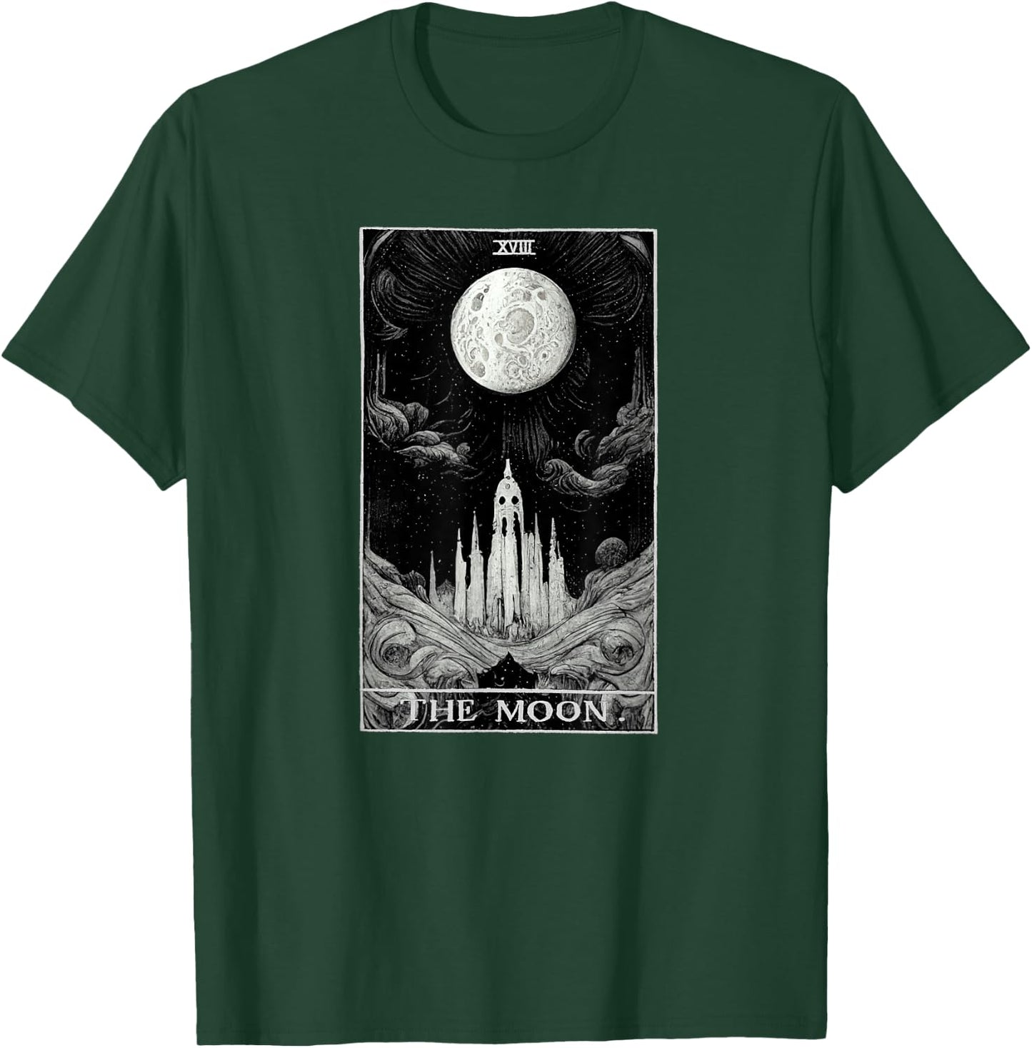 Occult The Moon Tarot Card Witchcraft Vintage Gothic T-Shirt - T-Shirt | Forest