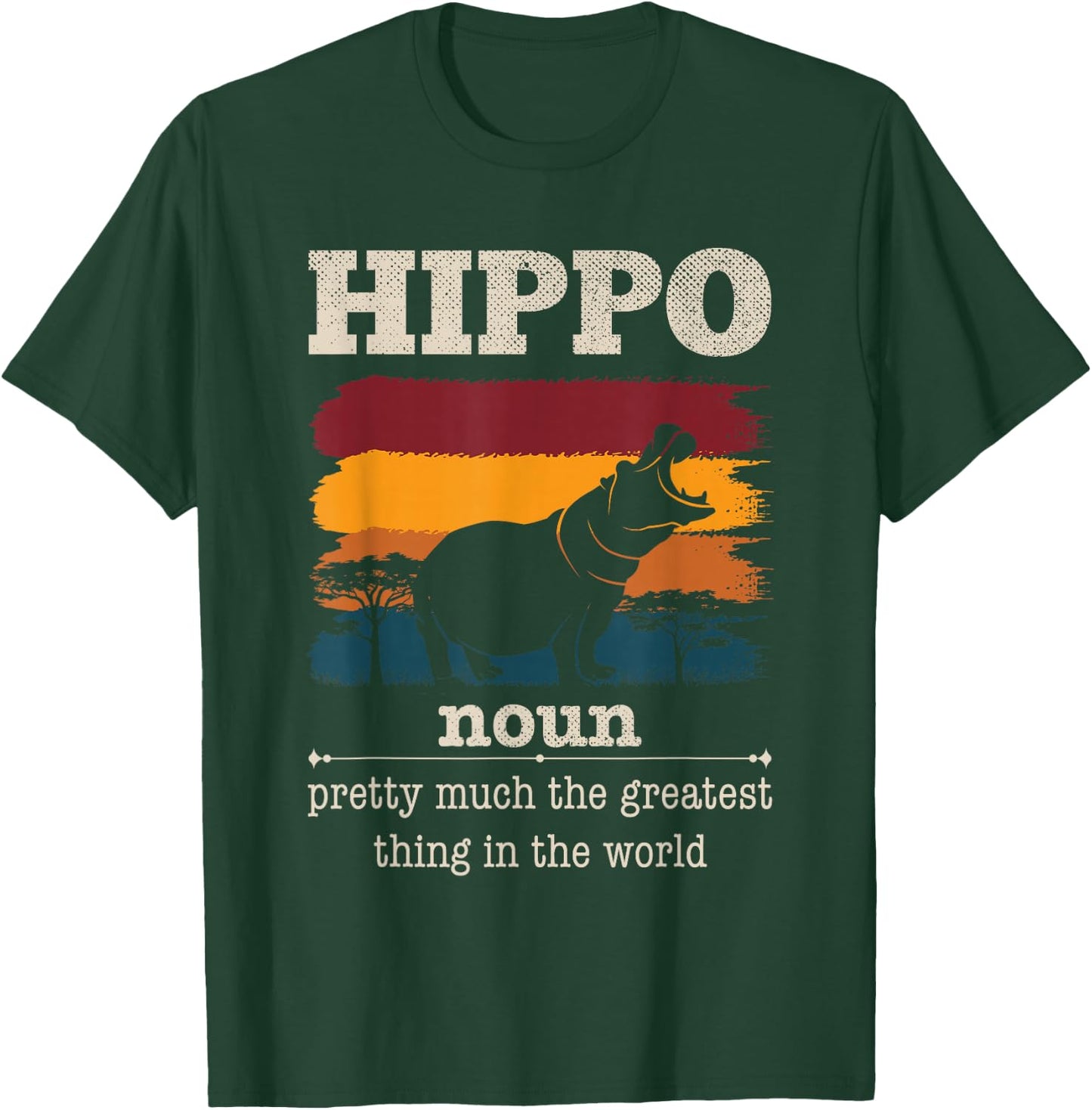 Funny Hippo Definition Cool Hippo Animals Humor Hippopotamus T-Shirt - T-Shirt | Forest