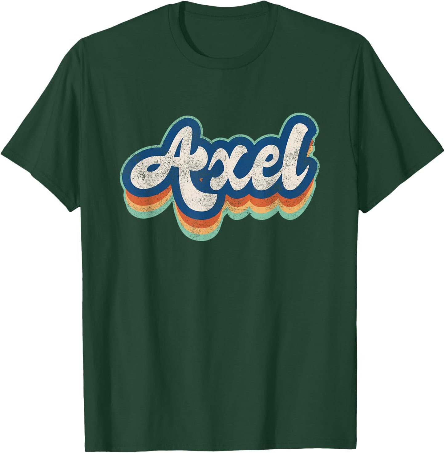 Axel First Name Boy Vintage Style 70s 80s Personalized T-Shirt - T-Shirt | Forest