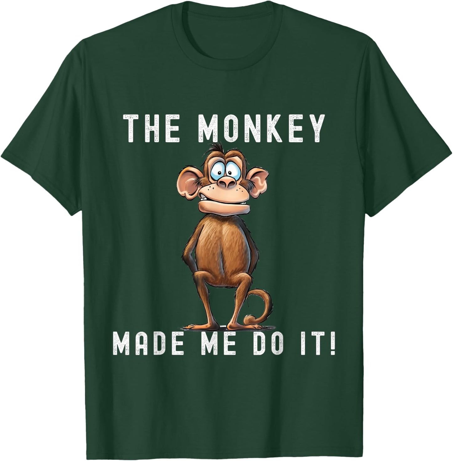 Playful Primate Shenanigans - "The Monkey Made Me Do It!" T-Shirt - T-Shirt | Forest