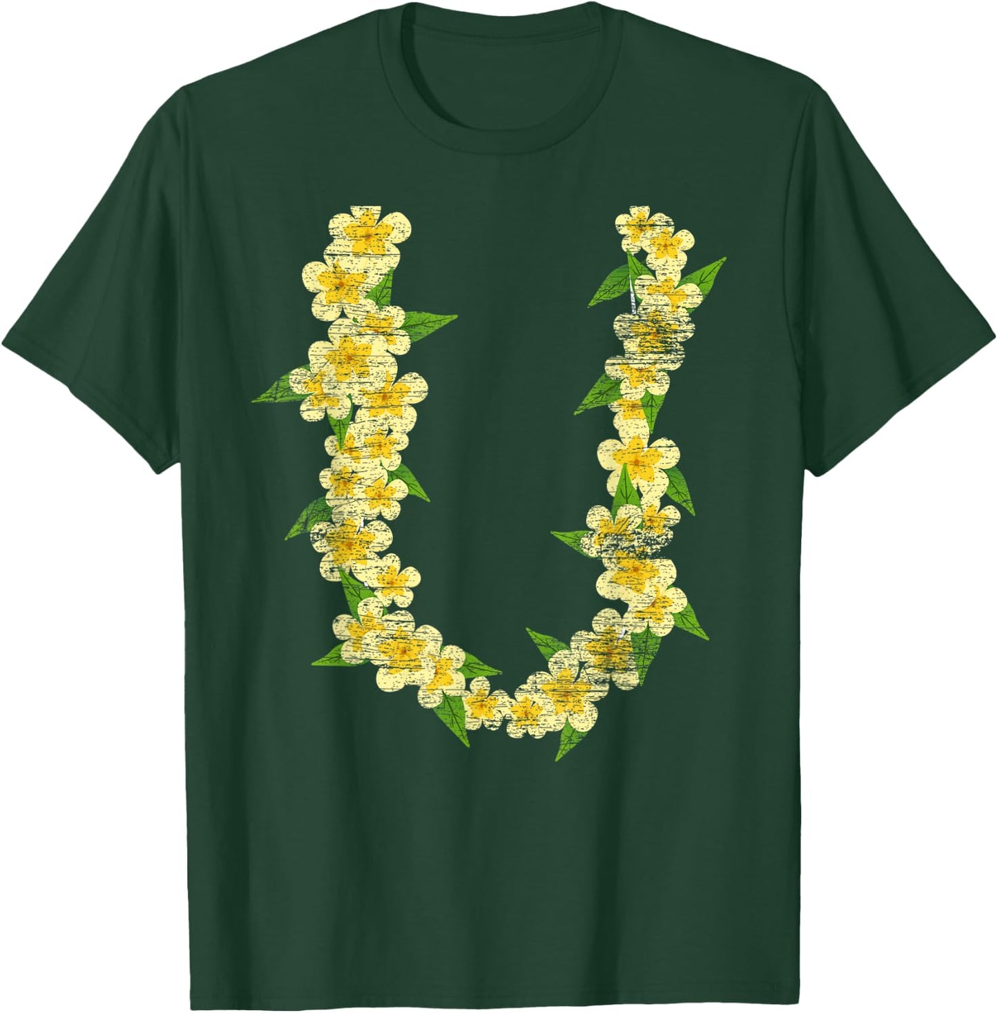 Tropical Summer Vacation Hawaiian Flower Chain Lei Women Kids T-Shirt - T-Shirt | Forest