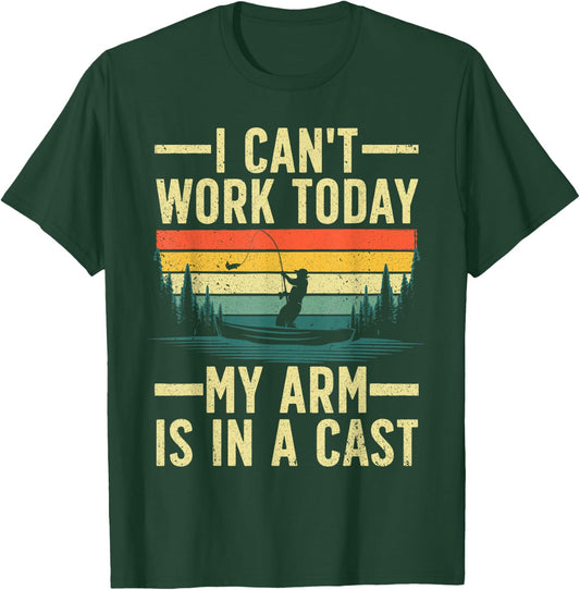 Funny Fishing Women Fisherman Arm Cast Fish Hunting T-Shirt - T-Shirt | Forest