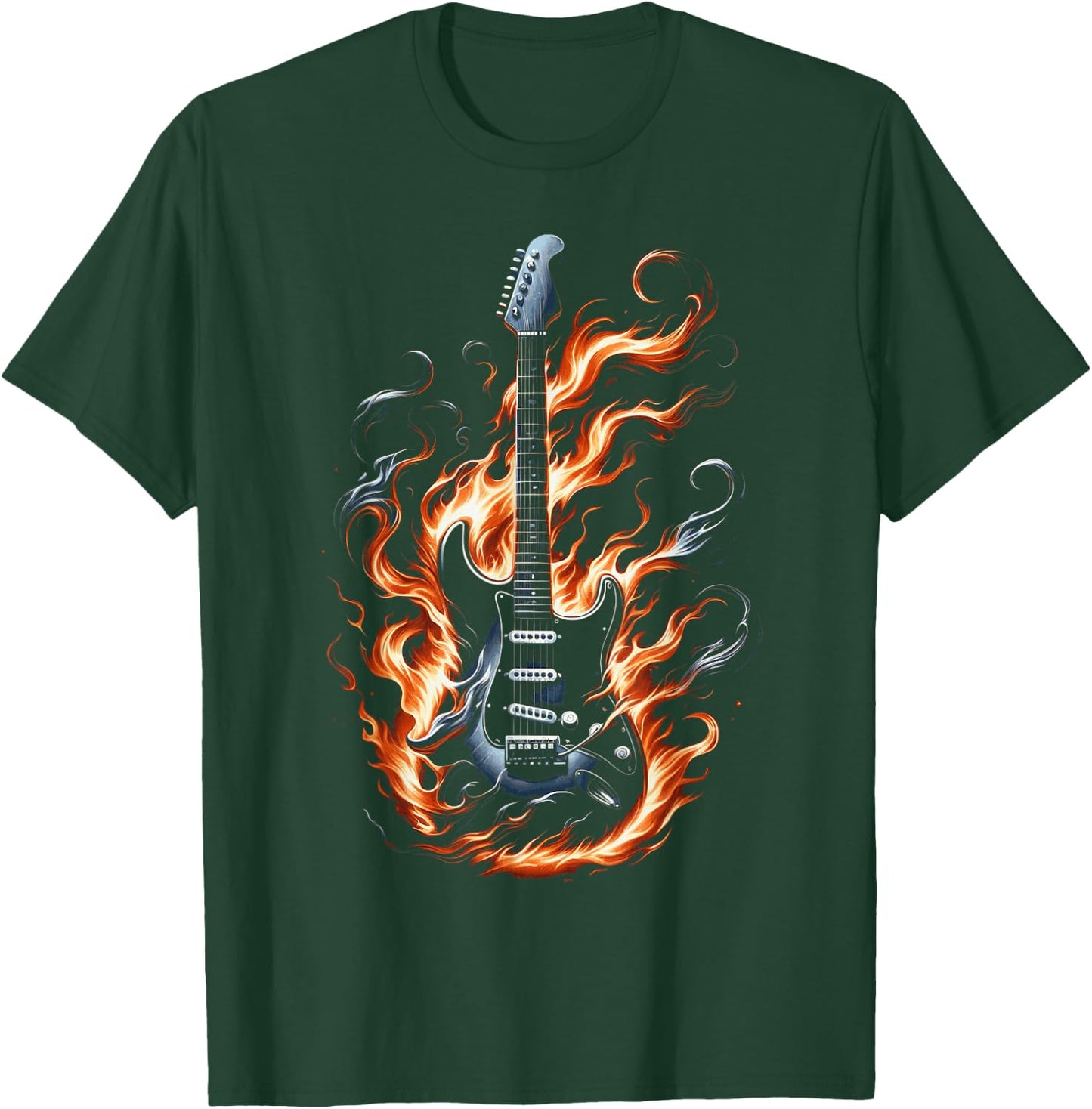 Electric guitar with flames T-Shirt - T-Shirt | Forest