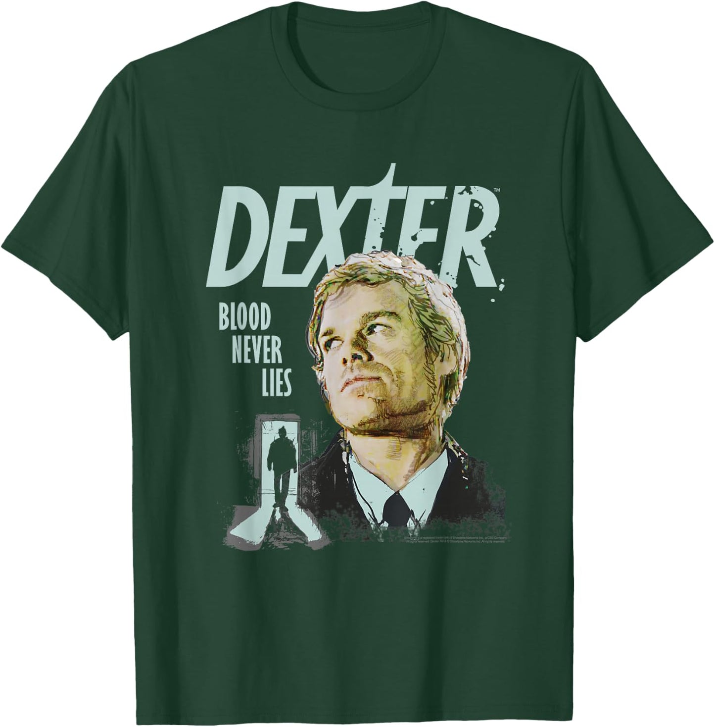 Dexter Portrait Illustration Blood Never Lies TV Show T-Shirt - T-Shirt | Forest