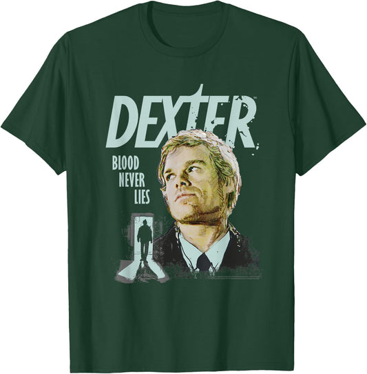 Dexter Portrait Illustration Blood Never Lies TV Show T-Shirt - T-Shirt | Forest