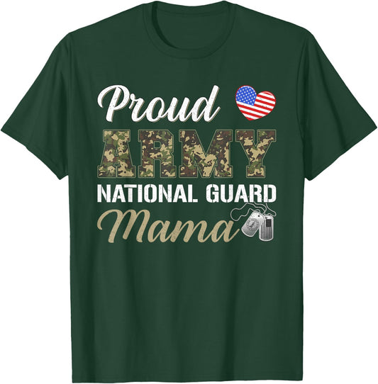 Retro Proud Army National Guard Mama Military Pride Costume T-Shirt - T-Shirt | Forest