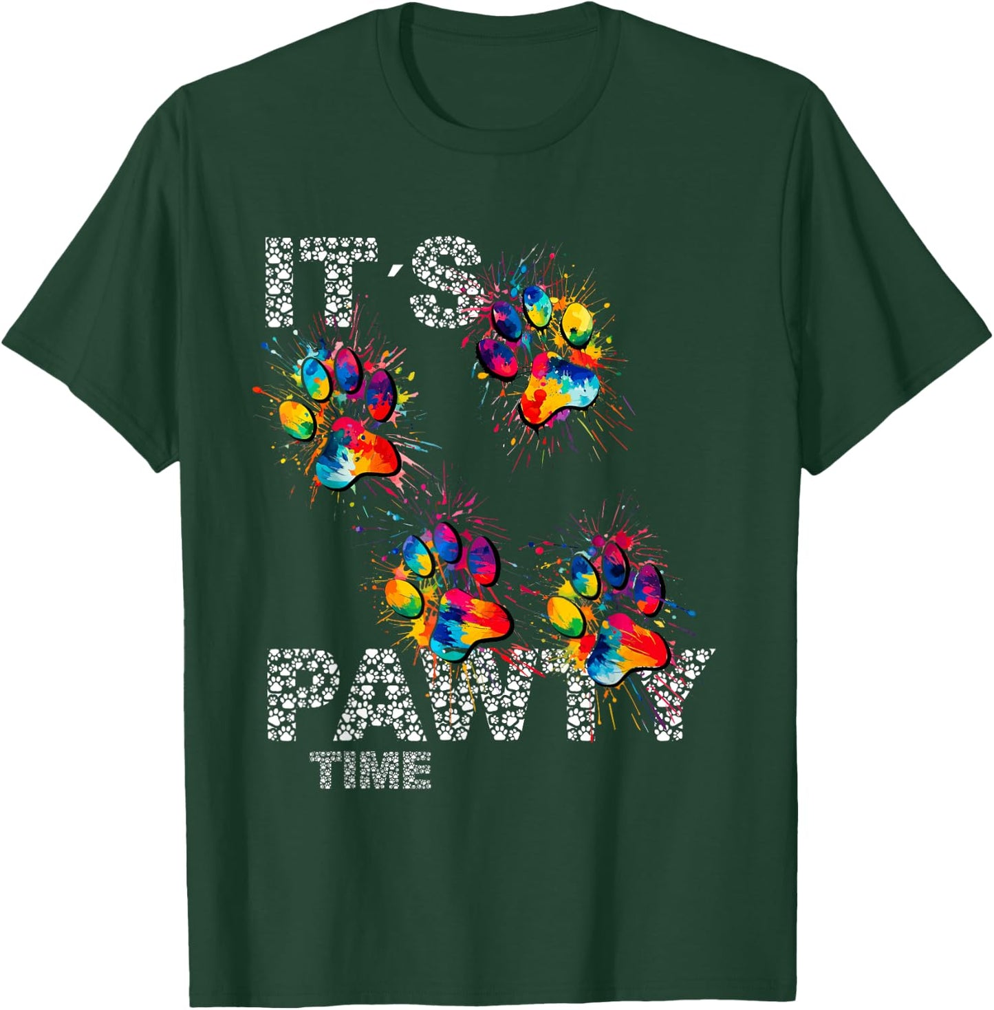 It´s Pawty Time Paws for animal lovers cute colorful Party T-Shirt - T-Shirt | Forest