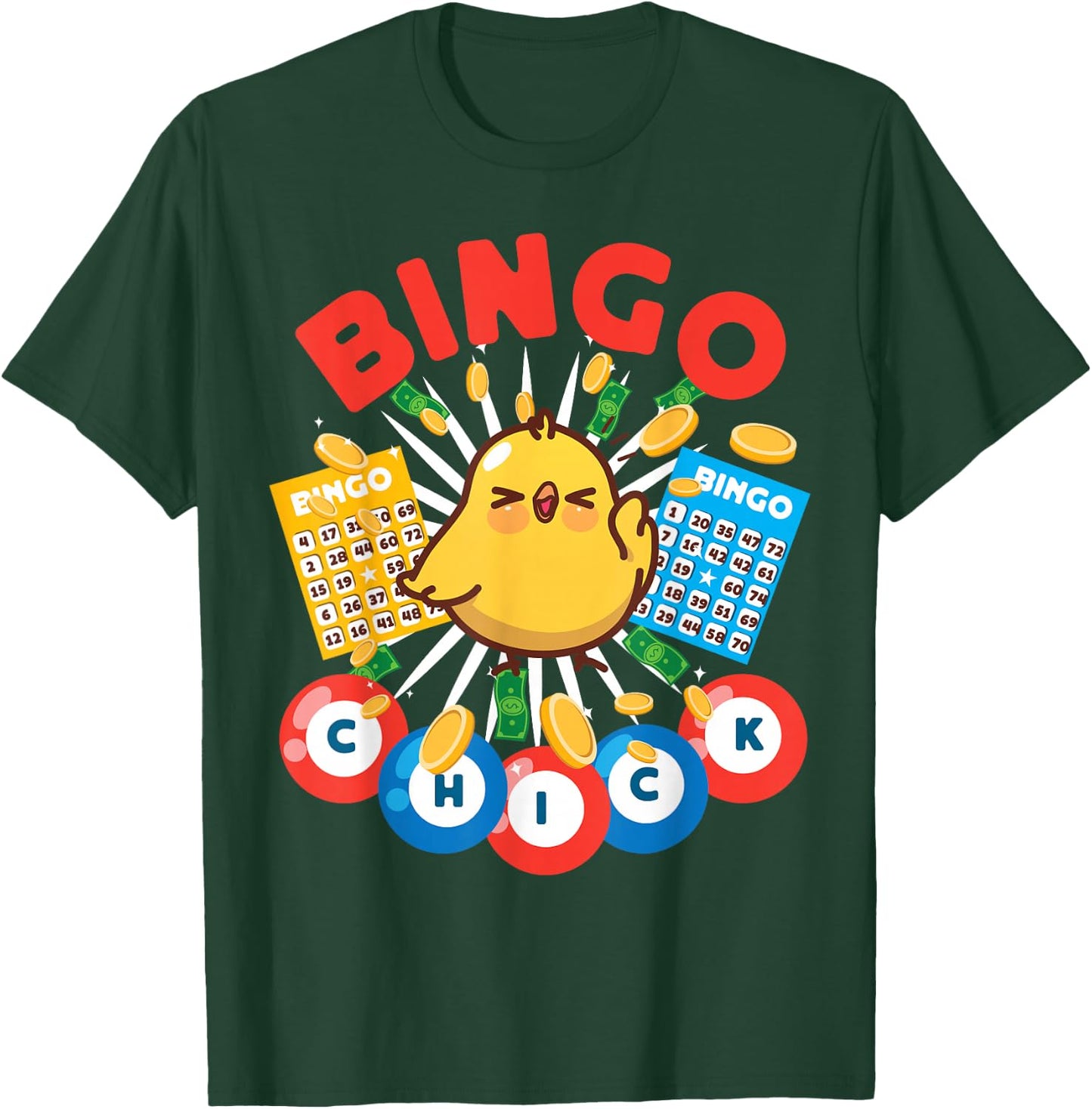 Bingo Player Chicken Girl Bingo Chick T-Shirt - T-Shirt | Forest