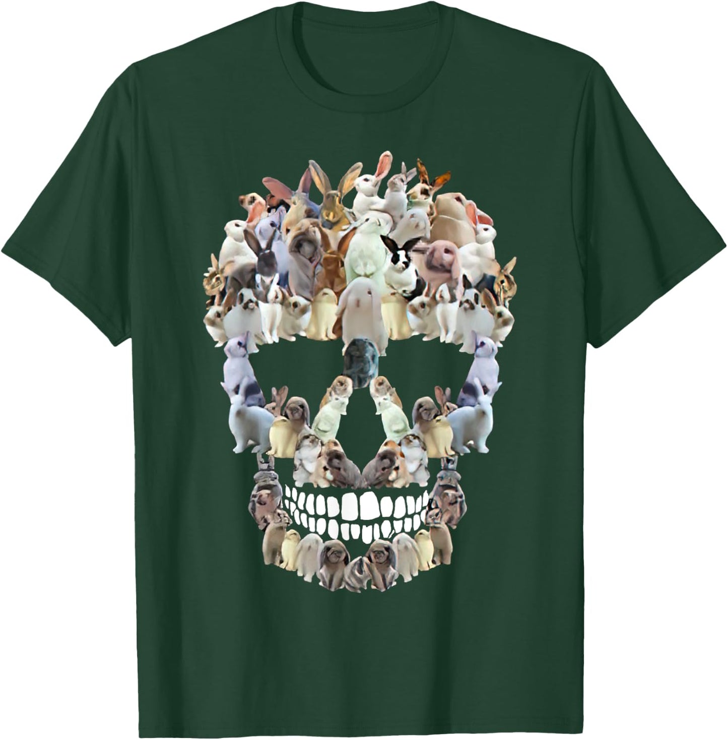 Scary Skull Bunny Rabbit Horror Halloween T-Shirt - T-Shirt | Forest