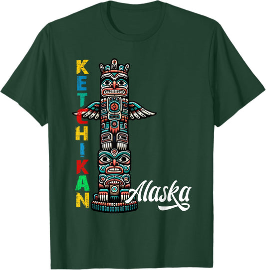Ketchikan Alaska Totem Pole Ketchikan Alaska Souvenir T-Shirt - T-Shirt | Forest